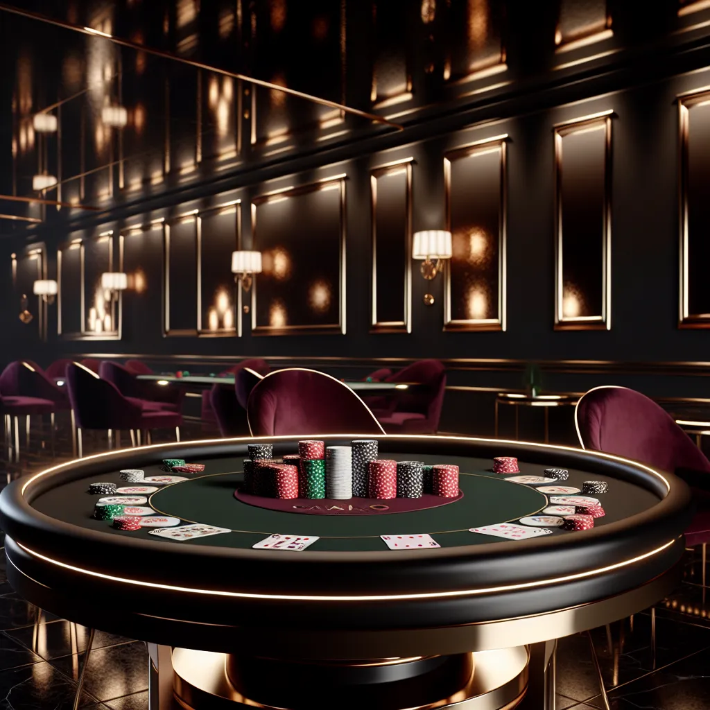 Elegancki stół pokerowy Moventertain Club przygotowany na wieczór pokerowy