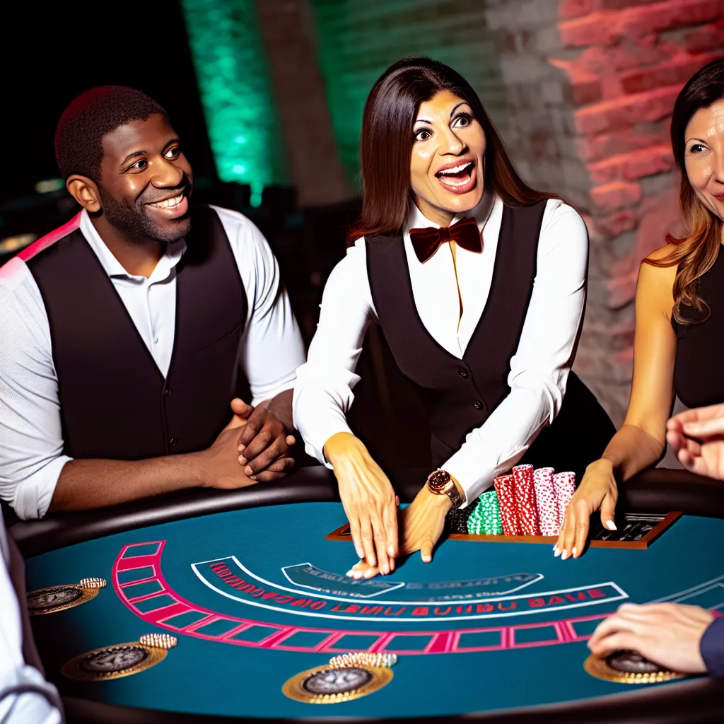 Stół do blackjacka z profesjonalnym dealerem na evencie
