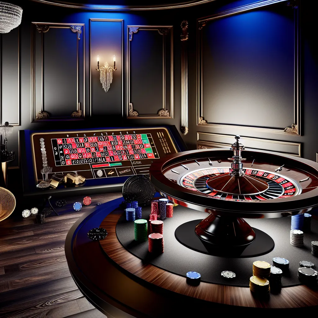 Zestaw stołów do pokera, ruletki i blackjacka Moventertain Club w eleganckiej oprawie świetlnej