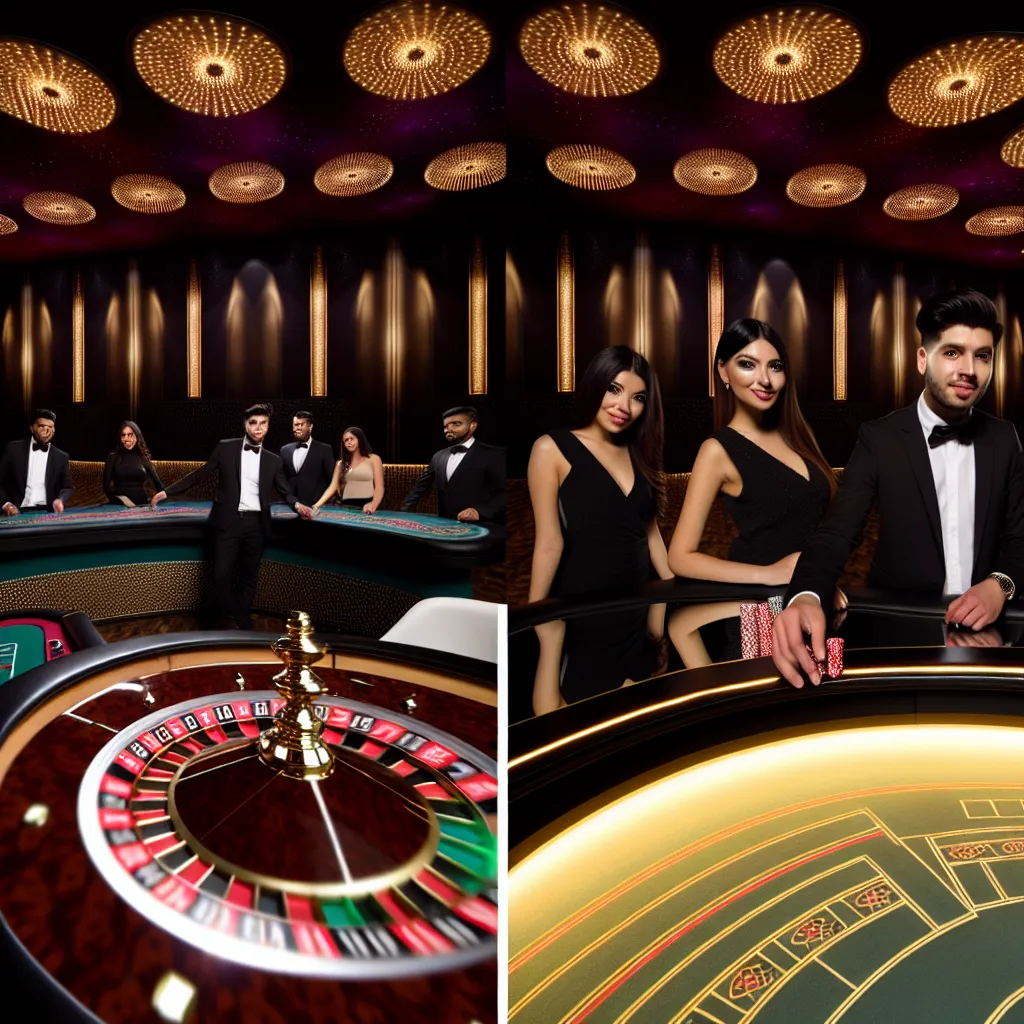 Mobilne stoły do ruletki i blackjacka na eleganckim evencie